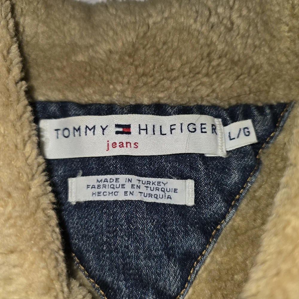 Tommy Hilfiger Y2K Sherpa-Lined Denim Vest Women's Size Large - Picture 7 of 10